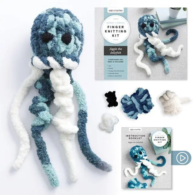 Cover: 9780764370441 | Super Simple Finger Knitting Kit Jiggle the Jellyfish | Benedict