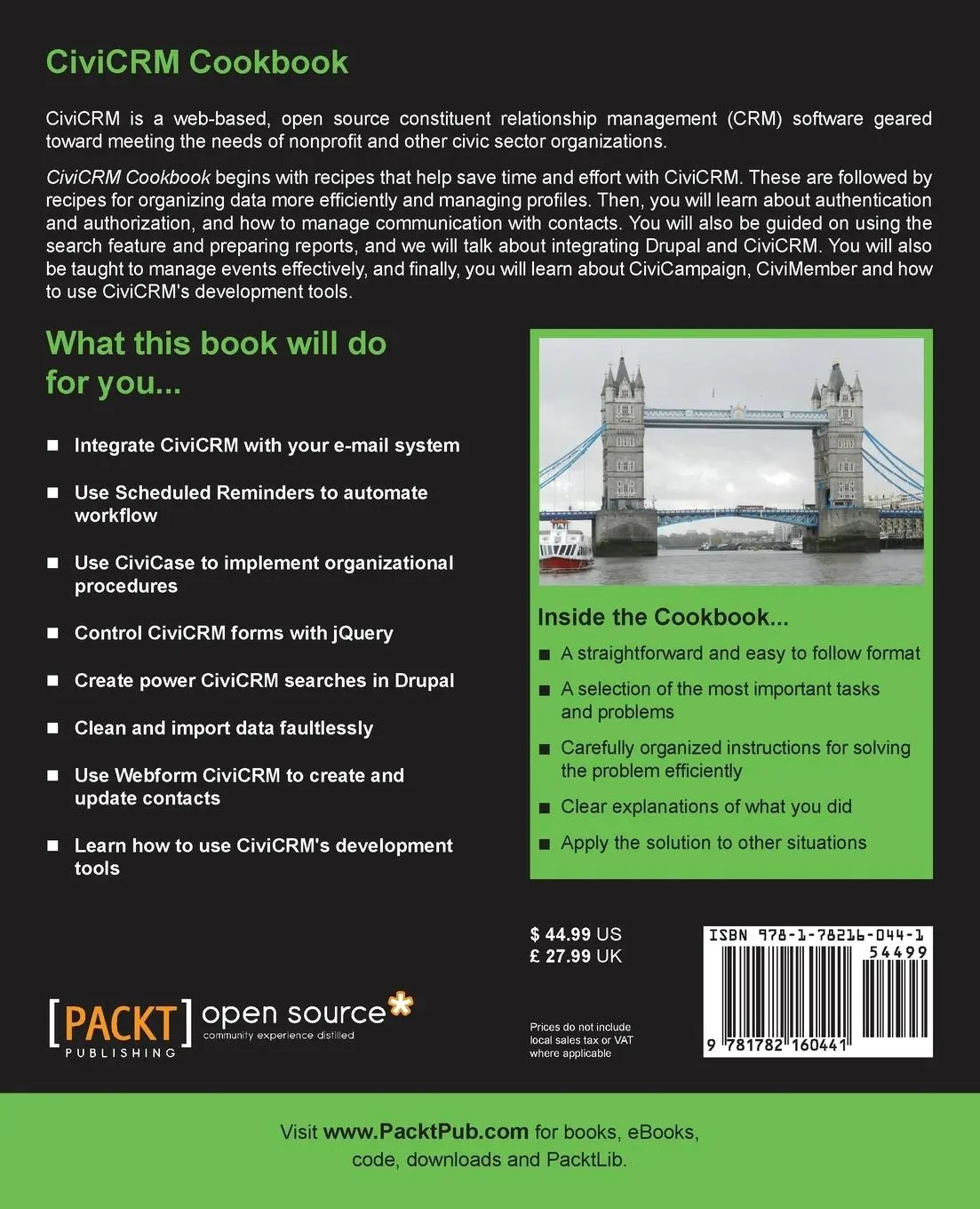 Rückseite: 9781782160441 | Civicrm Cookbook | Tony Horrocks | Taschenbuch | Englisch | 2013