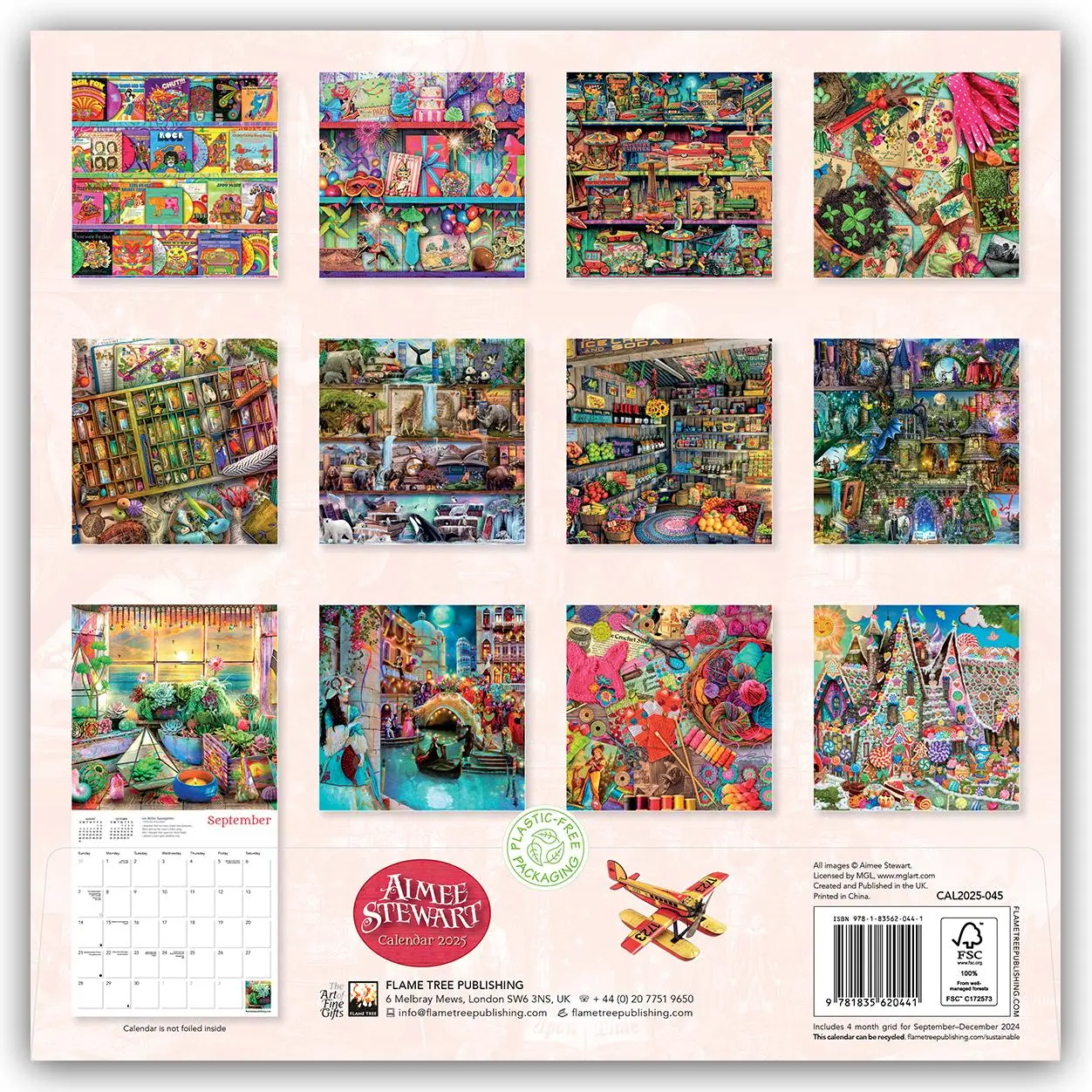 Rückseite: 9781835620441 | Aimee Stewart Wall Calendar 2025 (Art Calendar) | Publishing | 14 S.