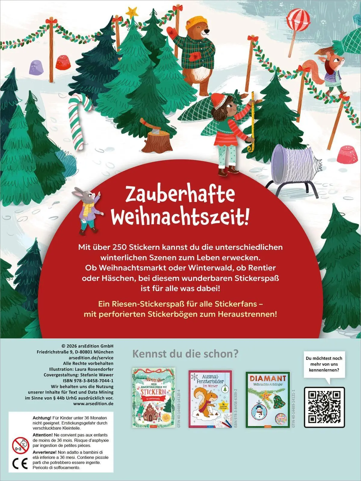 Rückseite: 9783845870441 | Mein Lieblings-Stickerbuch - Winterzeit | Über 250 Sticker | Buch