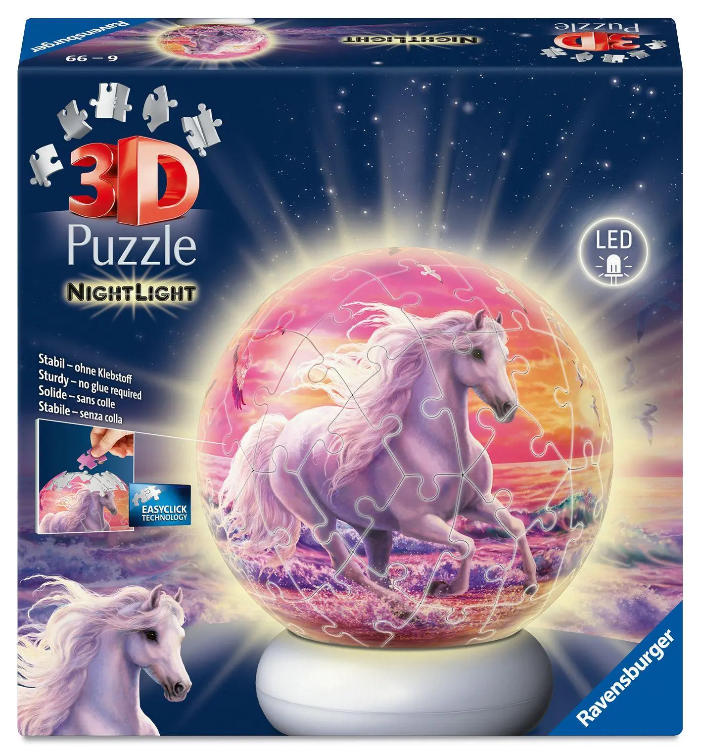 Cover: 4005555080541 | 3D Puzzle-Ball Nachtlicht Pferde am Strand | Spiel | 12008054 | 2026