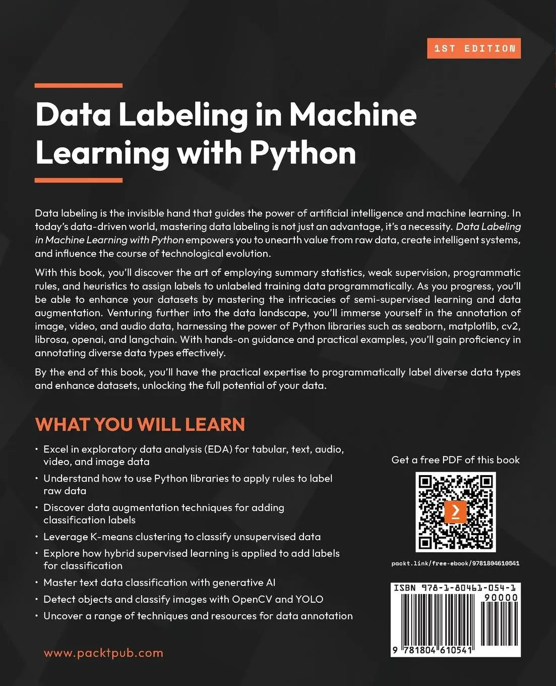 Rückseite: 9781804610541 | Data Labeling in Machine Learning with Python | Vijaya Kumar Suda