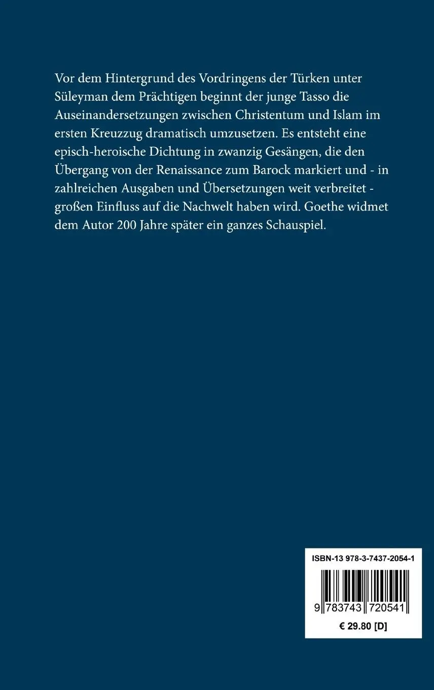 Rückseite: 9783743720541 | Das befreite Jerusalem | Torquato Tasso | Buch | 564 S. | Deutsch