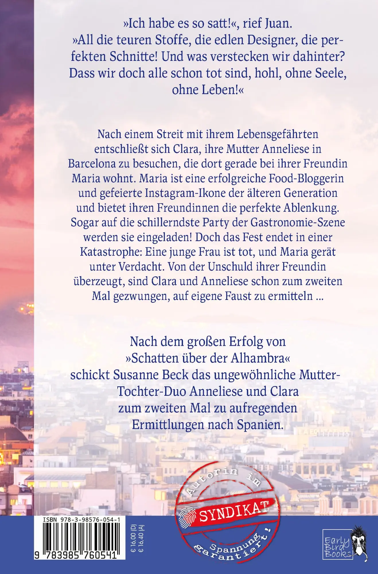 Rückseite: 9783985760541 | Schatten über der Sagrada Familia | Susanne Beck | Taschenbuch | 2025