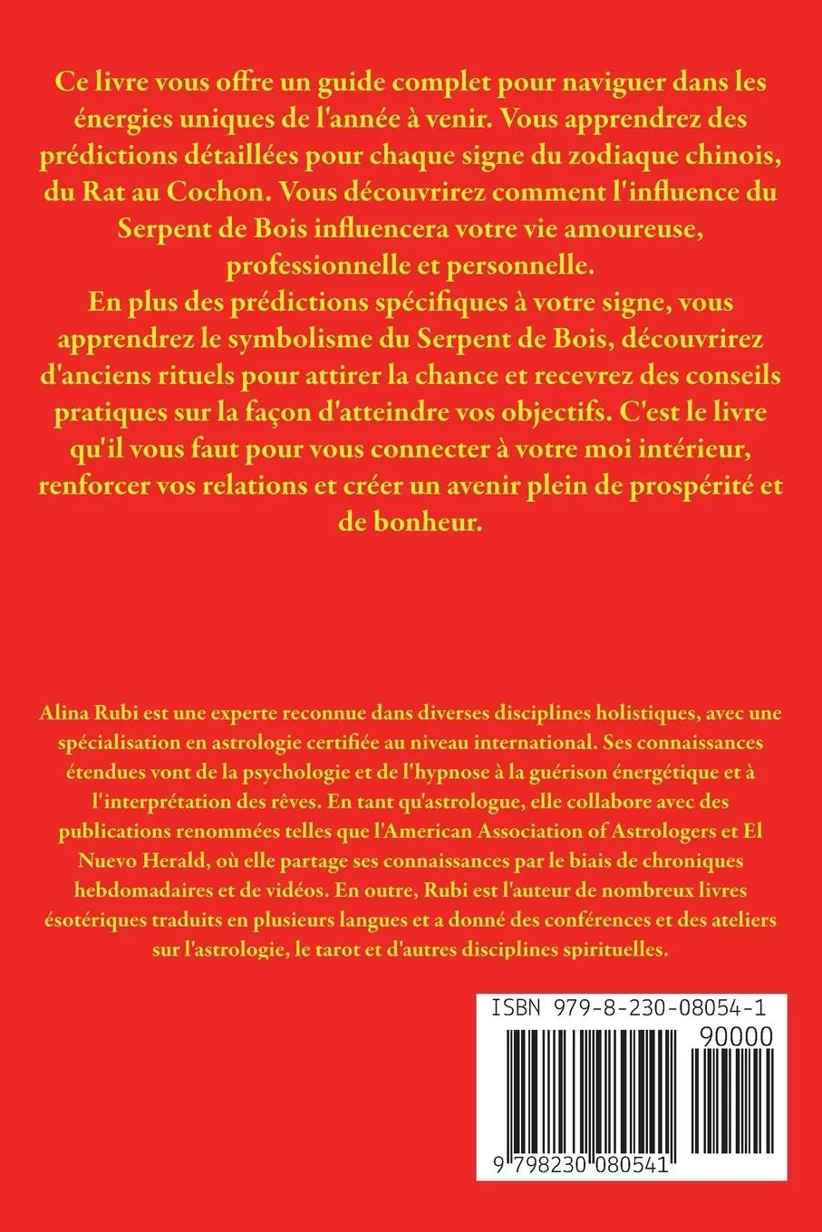 Rückseite: 9798230080541 | Horoscope Chinois 2025 | Alina Rubi | Taschenbuch | Französisch | 2025