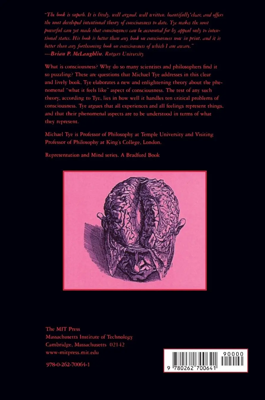 Rückseite: 9780262700641 | Ten Problems of Consciousness | Michael Tye | Taschenbuch | Englisch