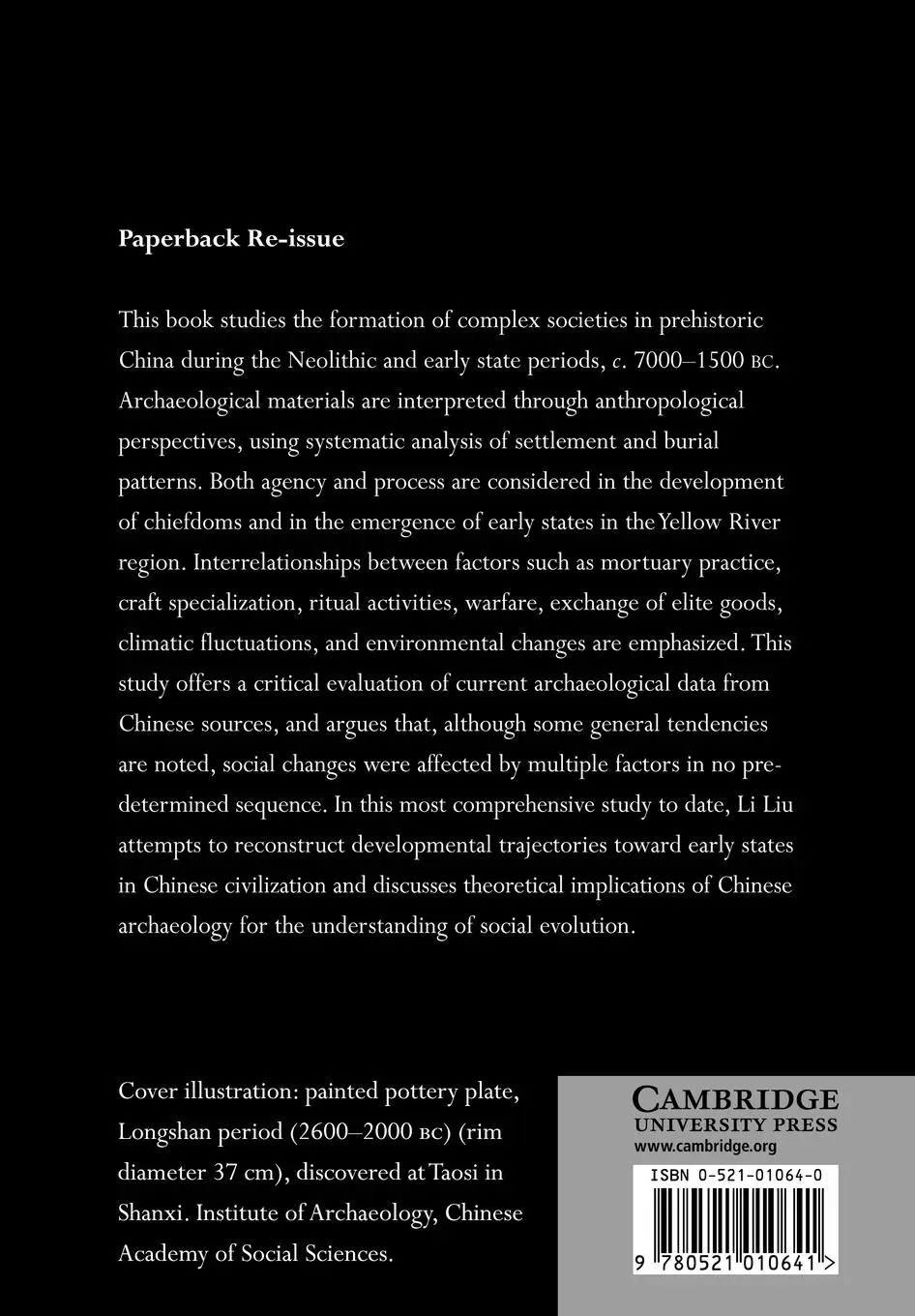 Rückseite: 9780521010641 | The Chinese Neolithic | Trajectories to Early States | Li Liu | Buch