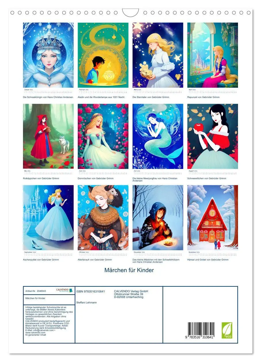 Bild: 9783516310641 | Märchen für Kinder (Wandkalender 2026 DIN A3 hoch), CALVENDO...