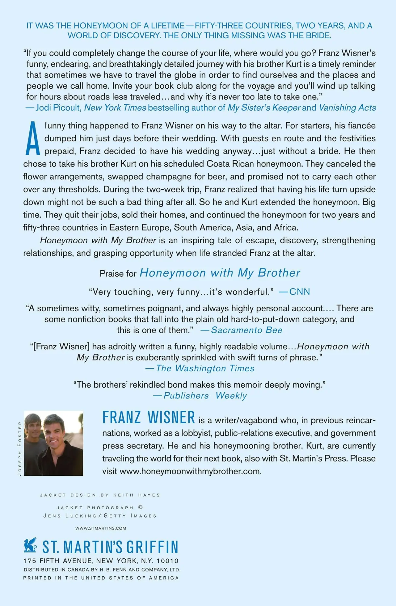 Rückseite: 9780312340841 | Honeymoon with My Brother | A Memoir | Franz Wisner | Taschenbuch