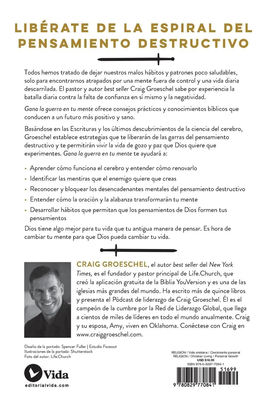 Rückseite: 9780829770841 | Gana la guerra en tu mente | Cambia tus pensamientos, cambia tu vida