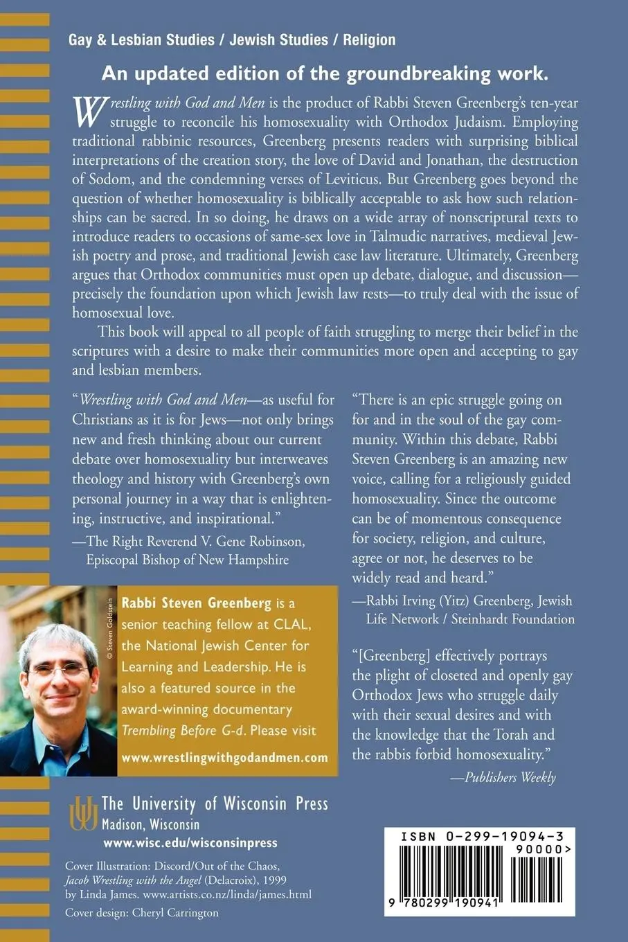 Rückseite: 9780299190941 | Wrestling with God and Men | Homosexuality in the Jewish Tradition