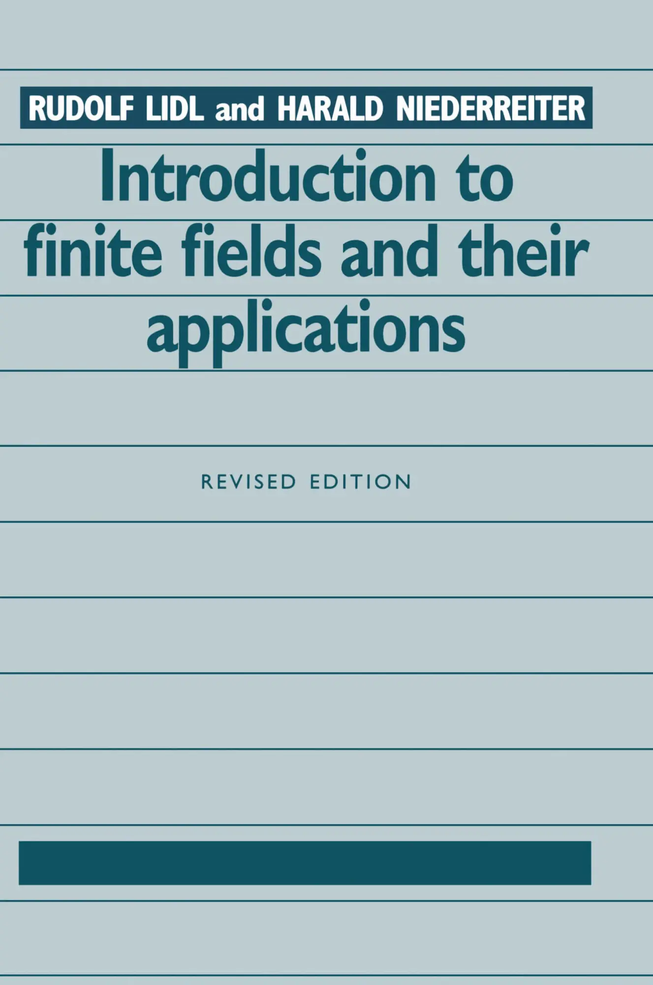 Cover: 9780521460941 | Introduction to Finite Fields and Their Applications | Rudolf Lidl