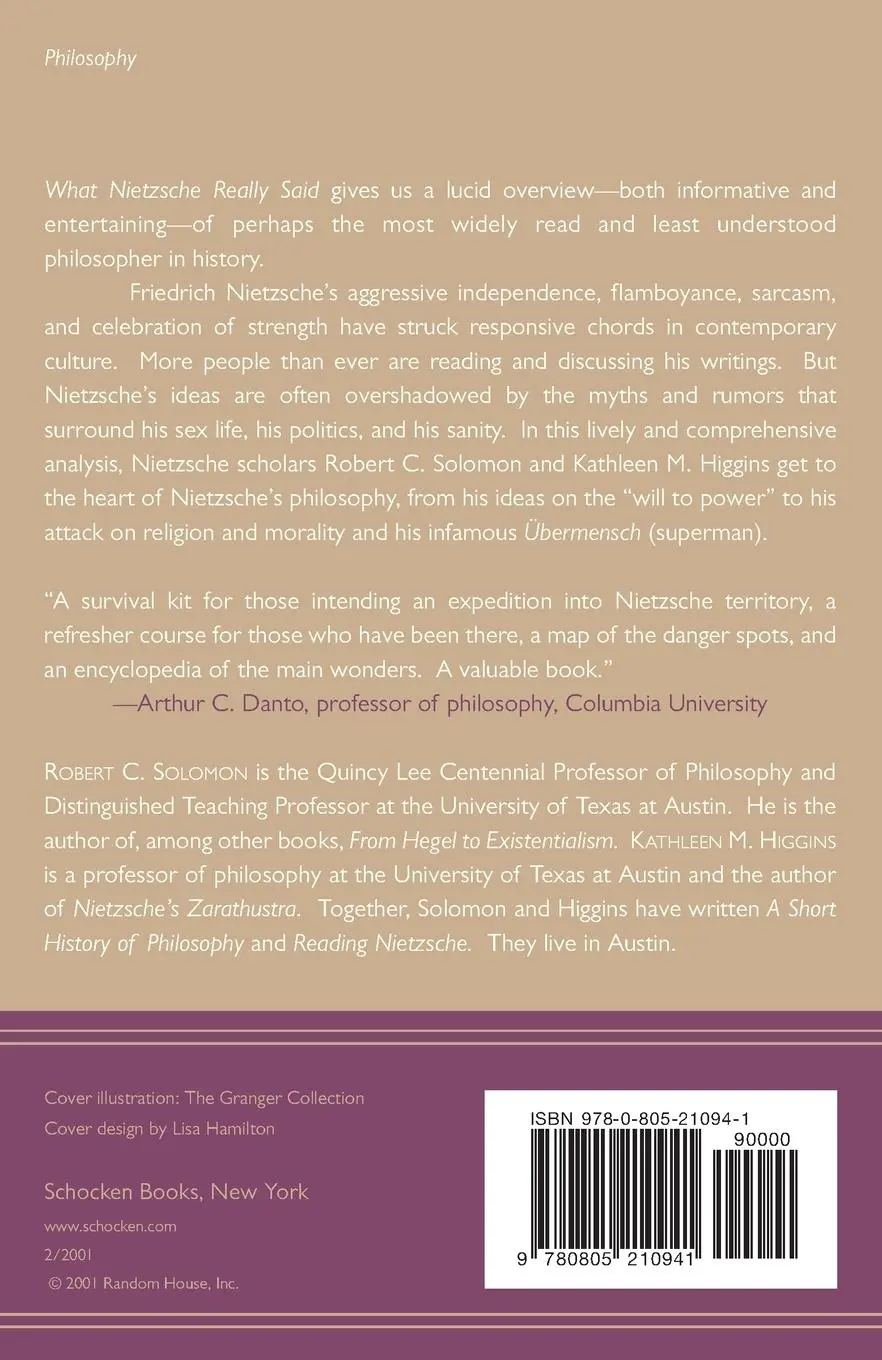 Rückseite: 9780805210941 | What Nietzsche Really Said | Robert C. Solomon (u. a.) | Taschenbuch