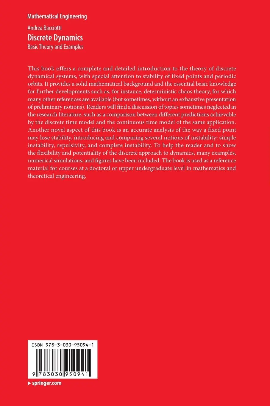 Rückseite: 9783030950941 | Discrete Dynamics | Basic Theory and Examples | Andrea Bacciotti