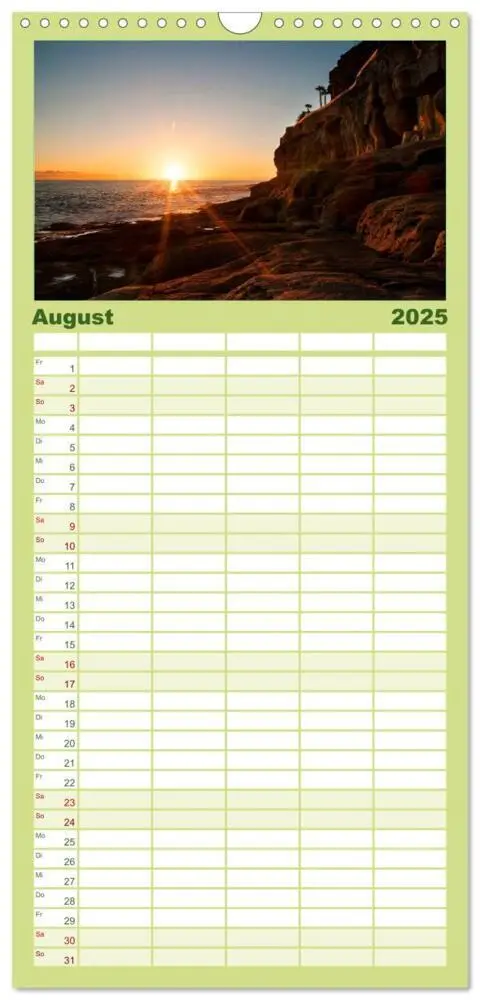 Bild: 9783457120941 | Familienplaner 2025 - Gran Canaria mit 5 Spalten (Wandkalender, 21...
