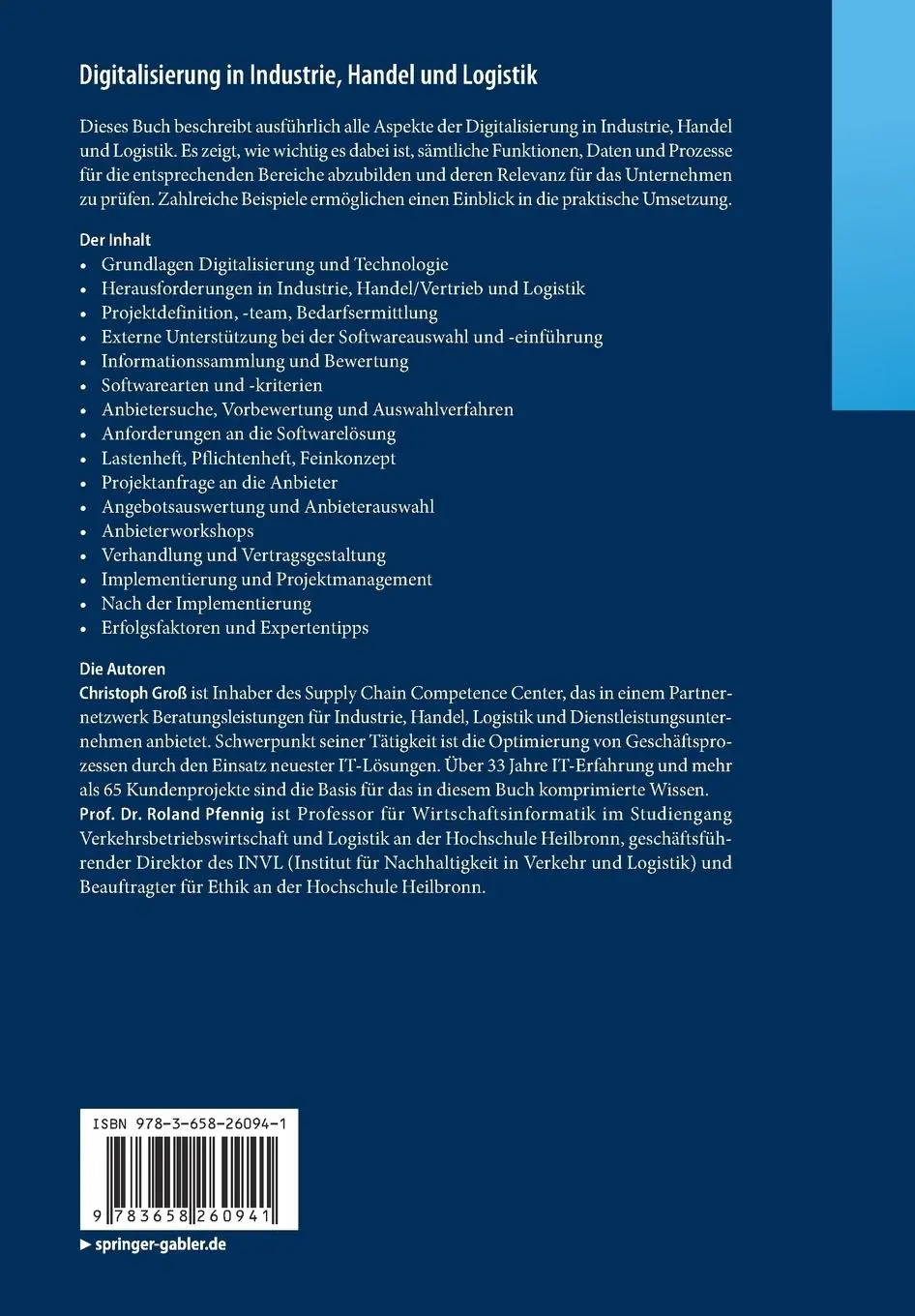 Rückseite: 9783658260941 | Digitalisierung in Industrie, Handel und Logistik | Pfennig (u. a.)