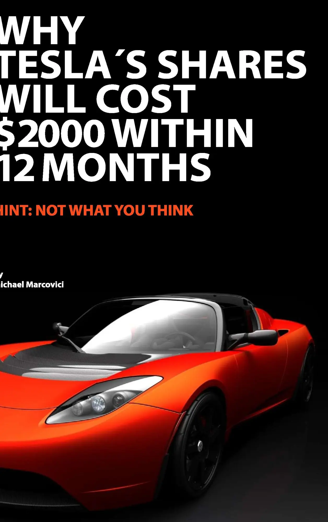 Why Tesla's shares will cost 2.000 $ within 12 months: The car concept of the future