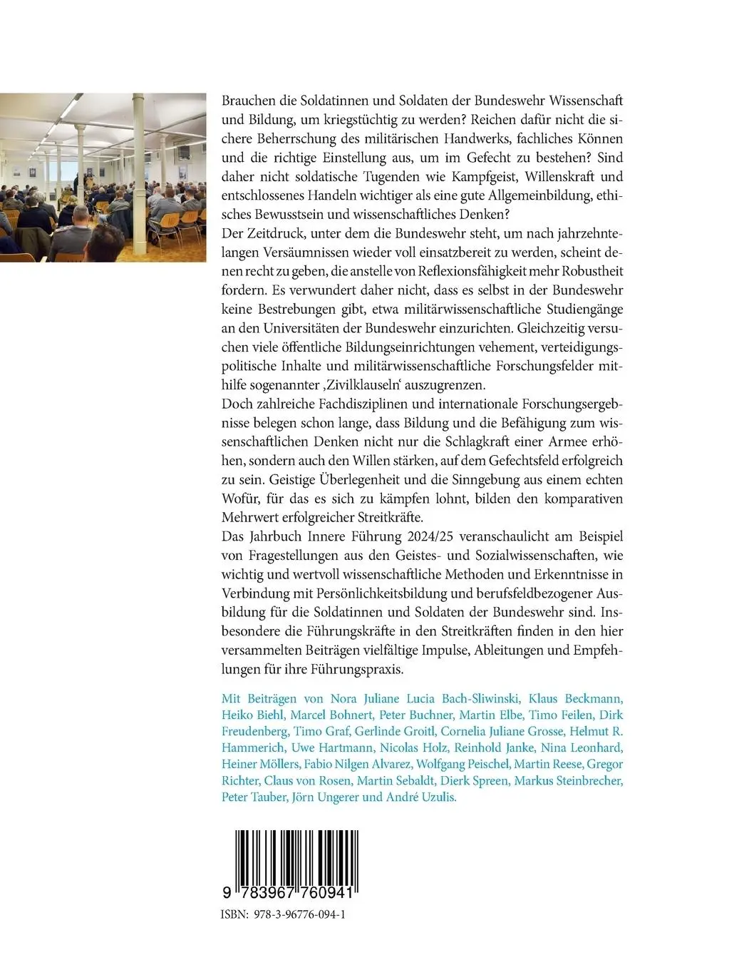 Rückseite: 9783967760941 | Jahrbuch Innere Führung 2024/25 | Uwe Hartmann (u. a.) | Taschenbuch