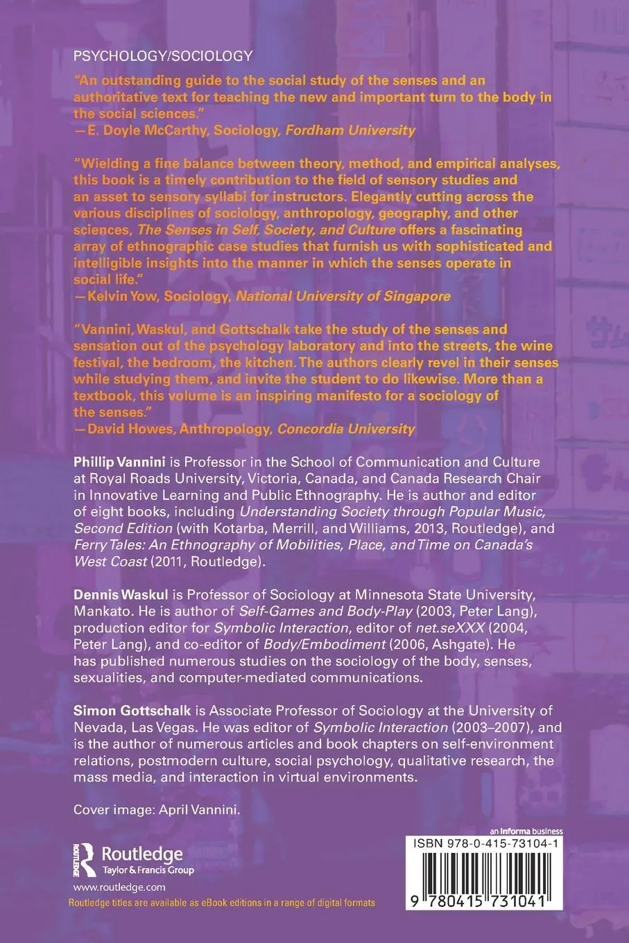 Rückseite: 9780415731041 | The Senses in Self, Society, and Culture | A Sociology of the Senses