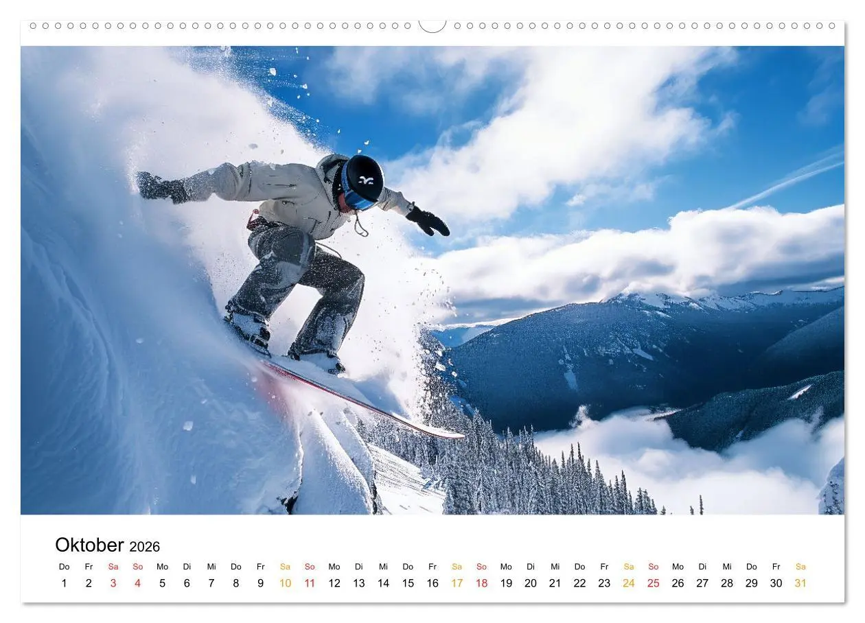Bild: 9783457321041 | Kufen, Ski &amp; Snowboard (hochwertiger Premium Wandkalender 2026 DIN...