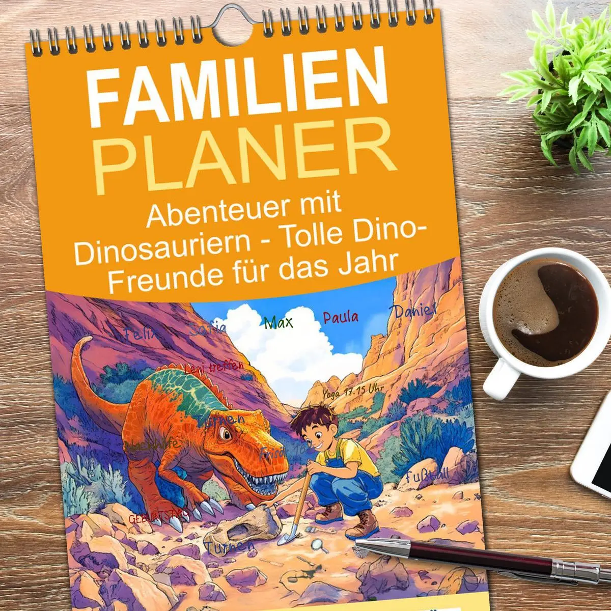 Bild: 9783516651041 | Familienplaner 2026 - Abenteuer mit Dinosauriern - Tolle...