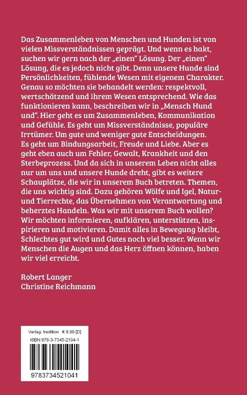 Rückseite: 9783734521041 | Mensch Hund und | Robert Langer | Taschenbuch | Paperback | 160 S.