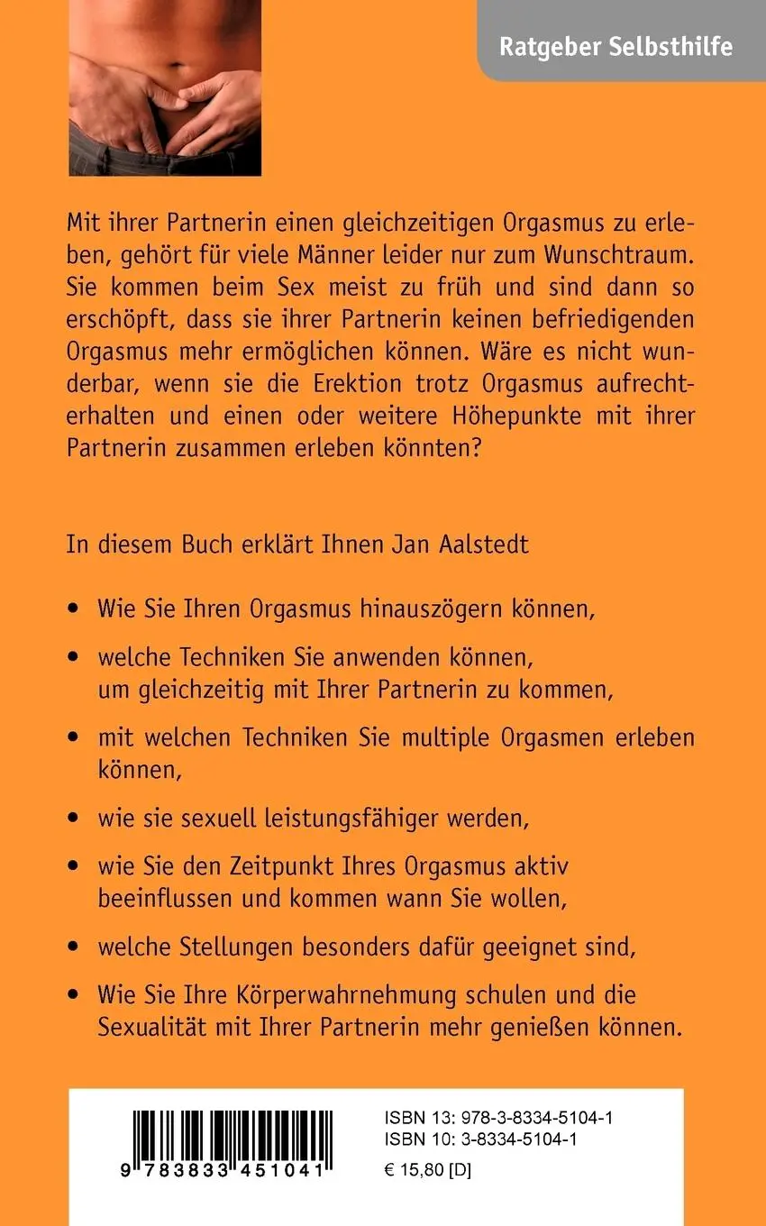 Rückseite: 9783833451041 | Der multiple Orgasmus des Mannes | Jan Aalstedt | Taschenbuch | 104 S.
