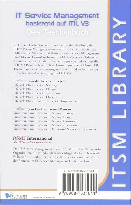 Rückseite: 9789087531041 | ITIL - Das Taschenbuch | Jan van Bon (u. a.) | Taschenbuch | Deutsch