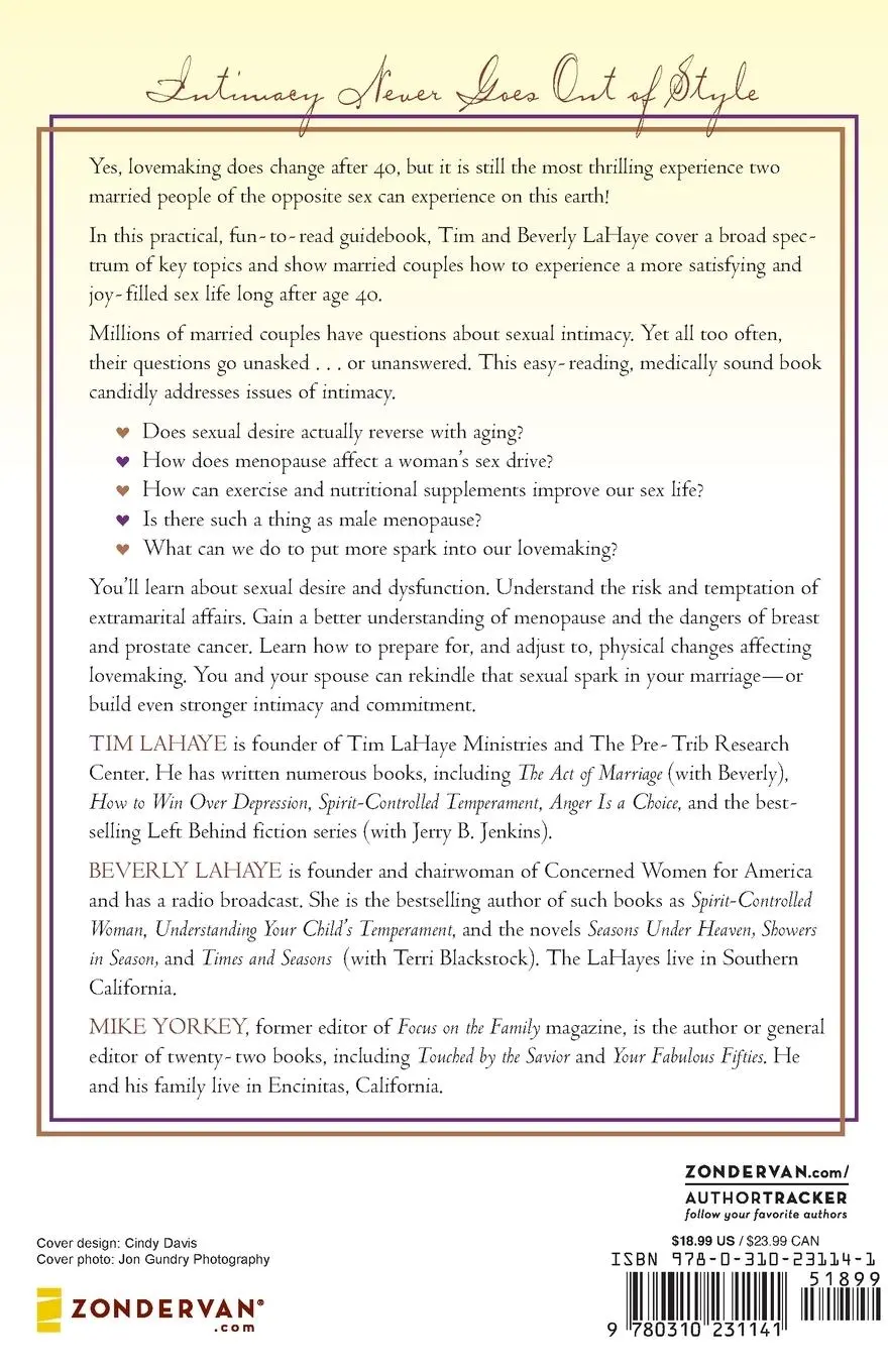Rückseite: 9780310231141 | The Act of Marriage After 40 | Making Love for Life | Lahaye (u. a.)