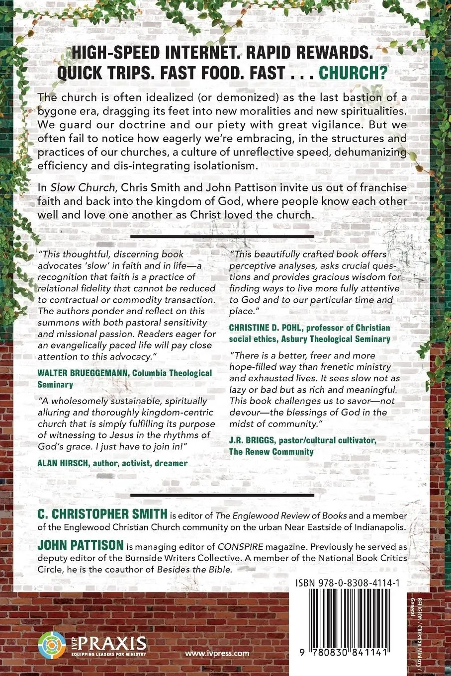 Rückseite: 9780830841141 | Slow Church | Cultivating Community in the Patient Way of Jesus | Buch