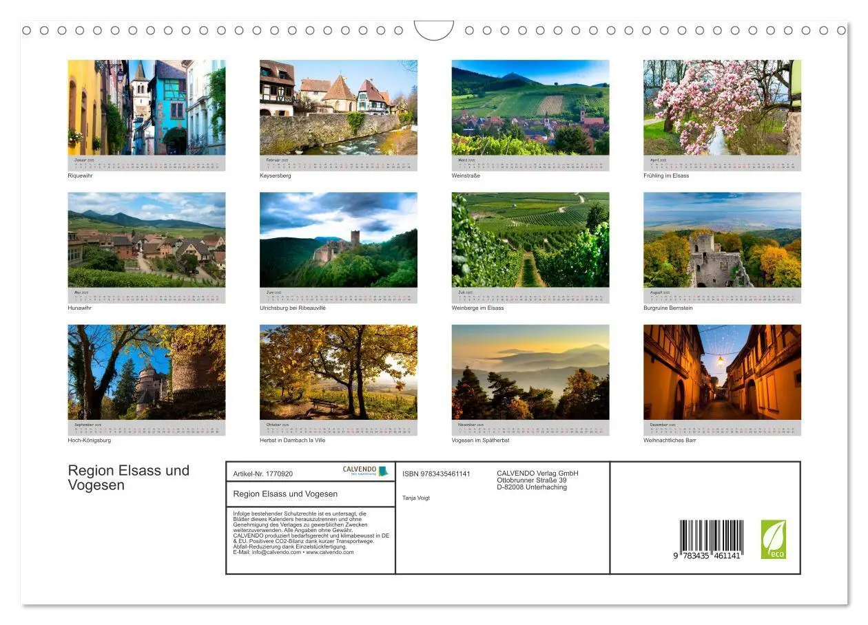 Bild: 9783435461141 | Region Elsass und Vogesen (Wandkalender 2025 DIN A3 quer), CALVENDO...