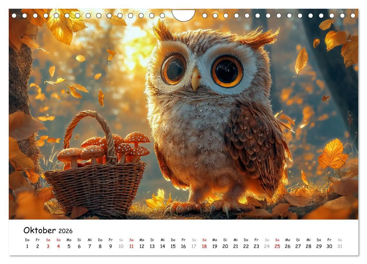 Bild: 9783457311141 | Eulen im Wald - Die geheimen Jobs und Aufgaben (Wandkalender 2026...