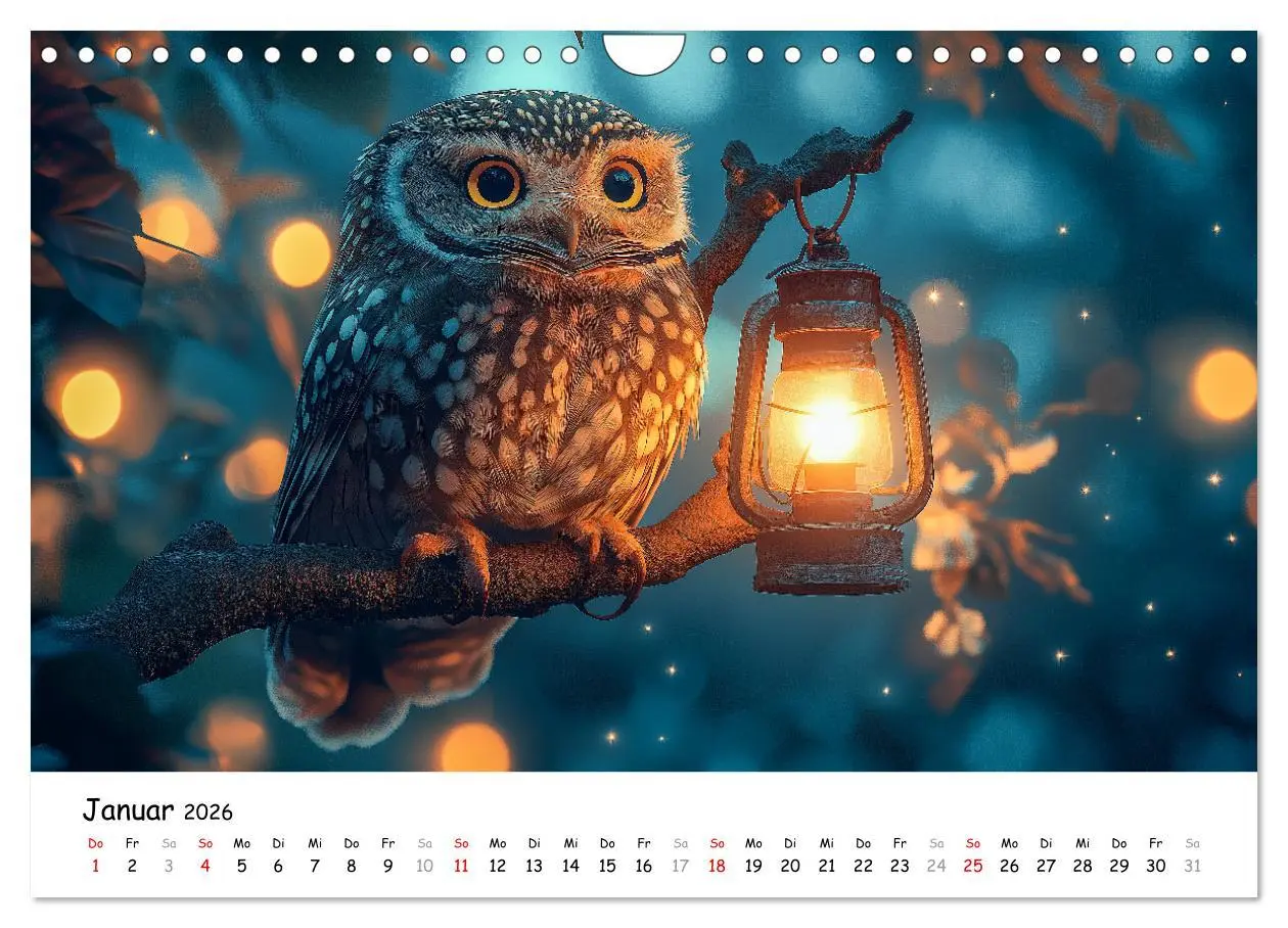 Bild: 9783457311141 | Eulen im Wald - Die geheimen Jobs und Aufgaben (Wandkalender 2026...