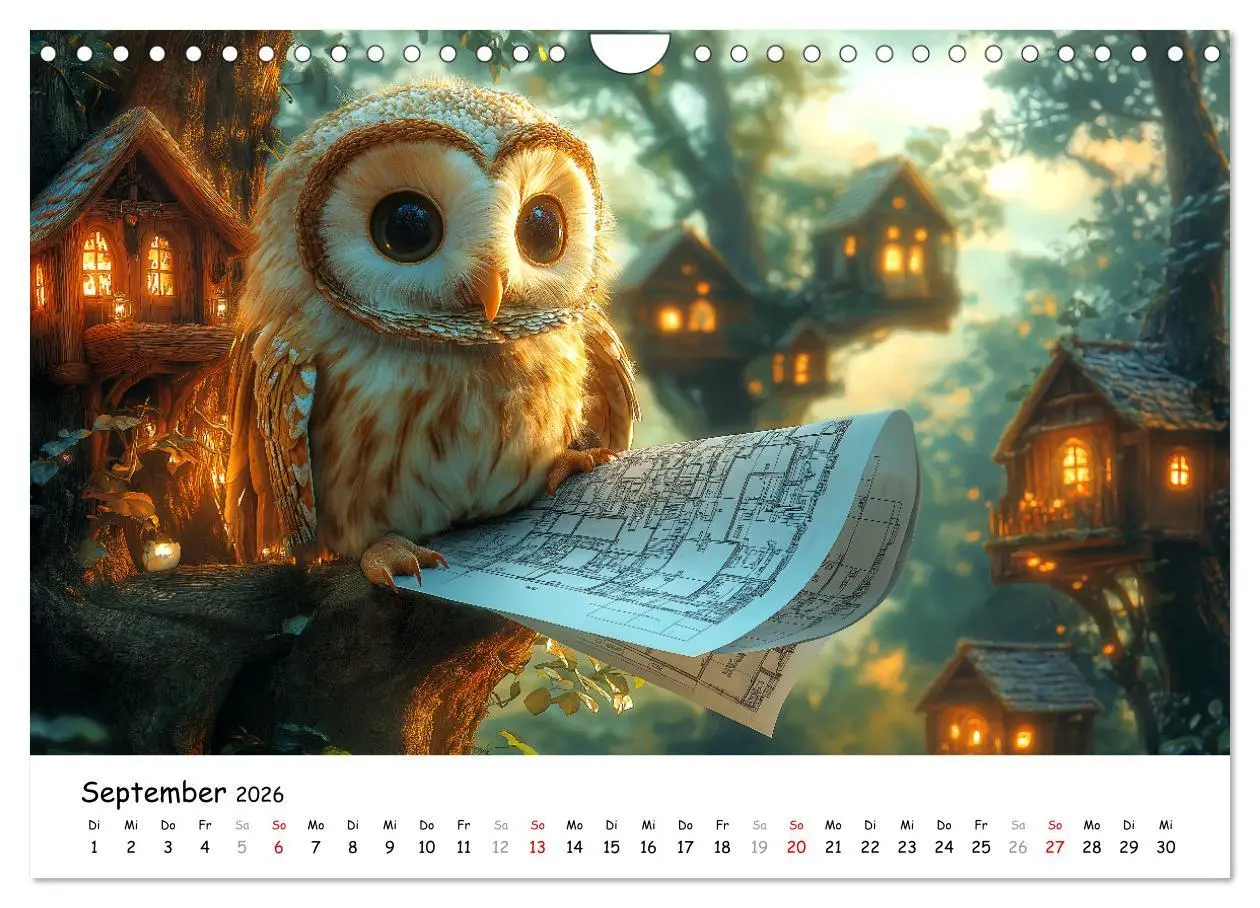Bild: 9783457311141 | Eulen im Wald - Die geheimen Jobs und Aufgaben (Wandkalender 2026...