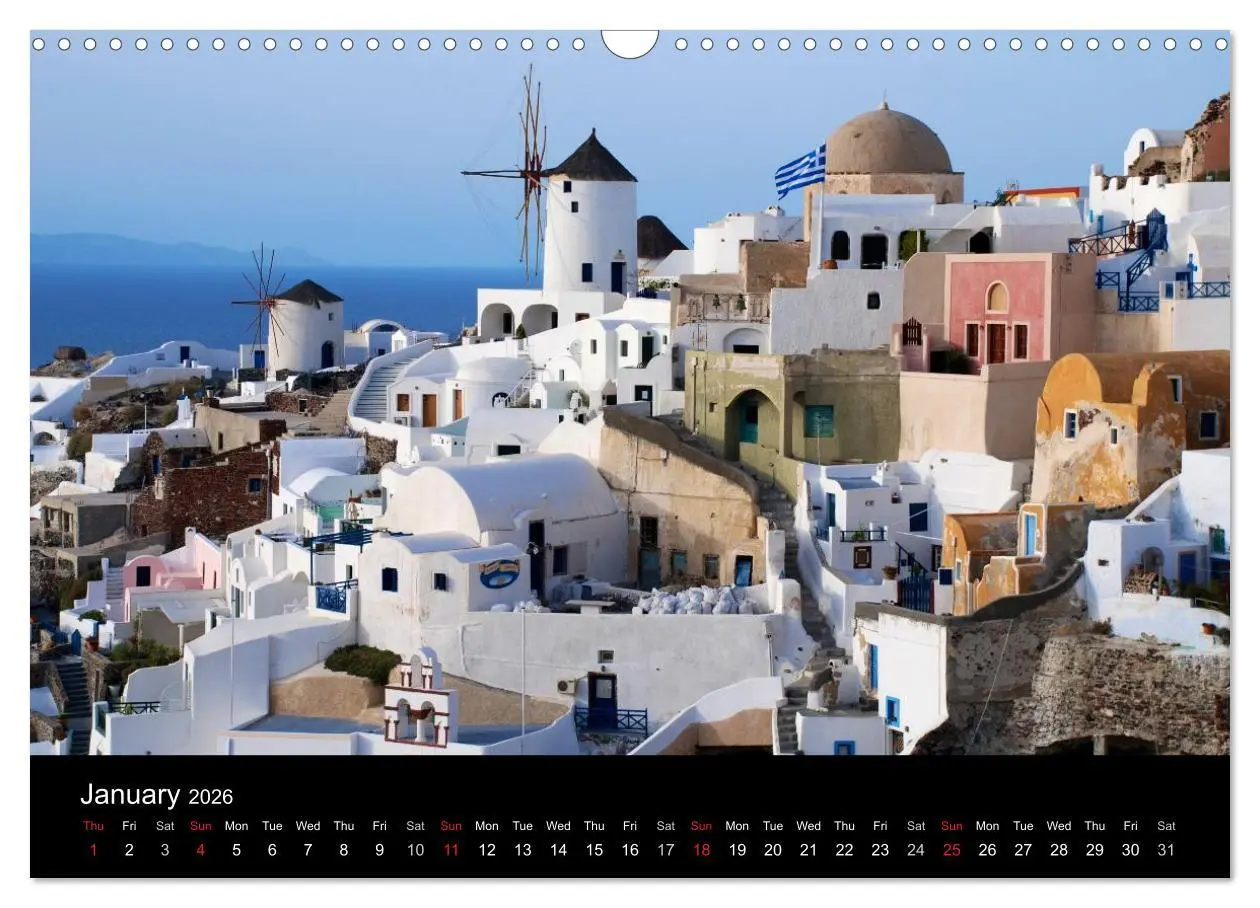 Bild: 9783516571141 | Lights of Santorini (Wall Calendar 2026 DIN A3 landscape), CALVENDO...