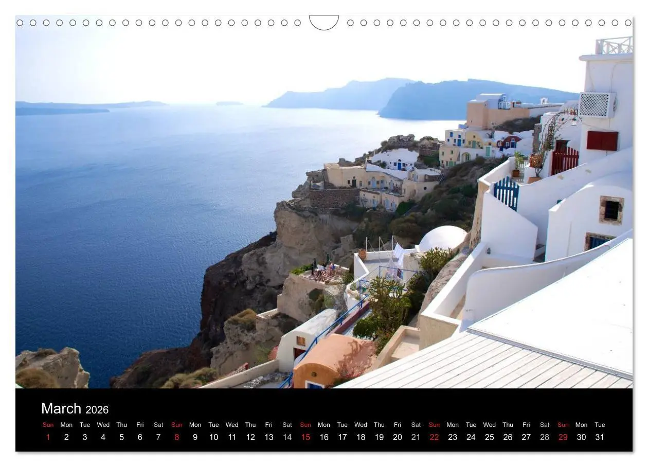 Bild: 9783516571141 | Lights of Santorini (Wall Calendar 2026 DIN A3 landscape), CALVENDO...