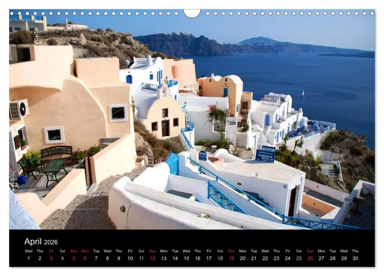 Bild: 9783516571141 | Lights of Santorini (Wall Calendar 2026 DIN A3 landscape), CALVENDO...