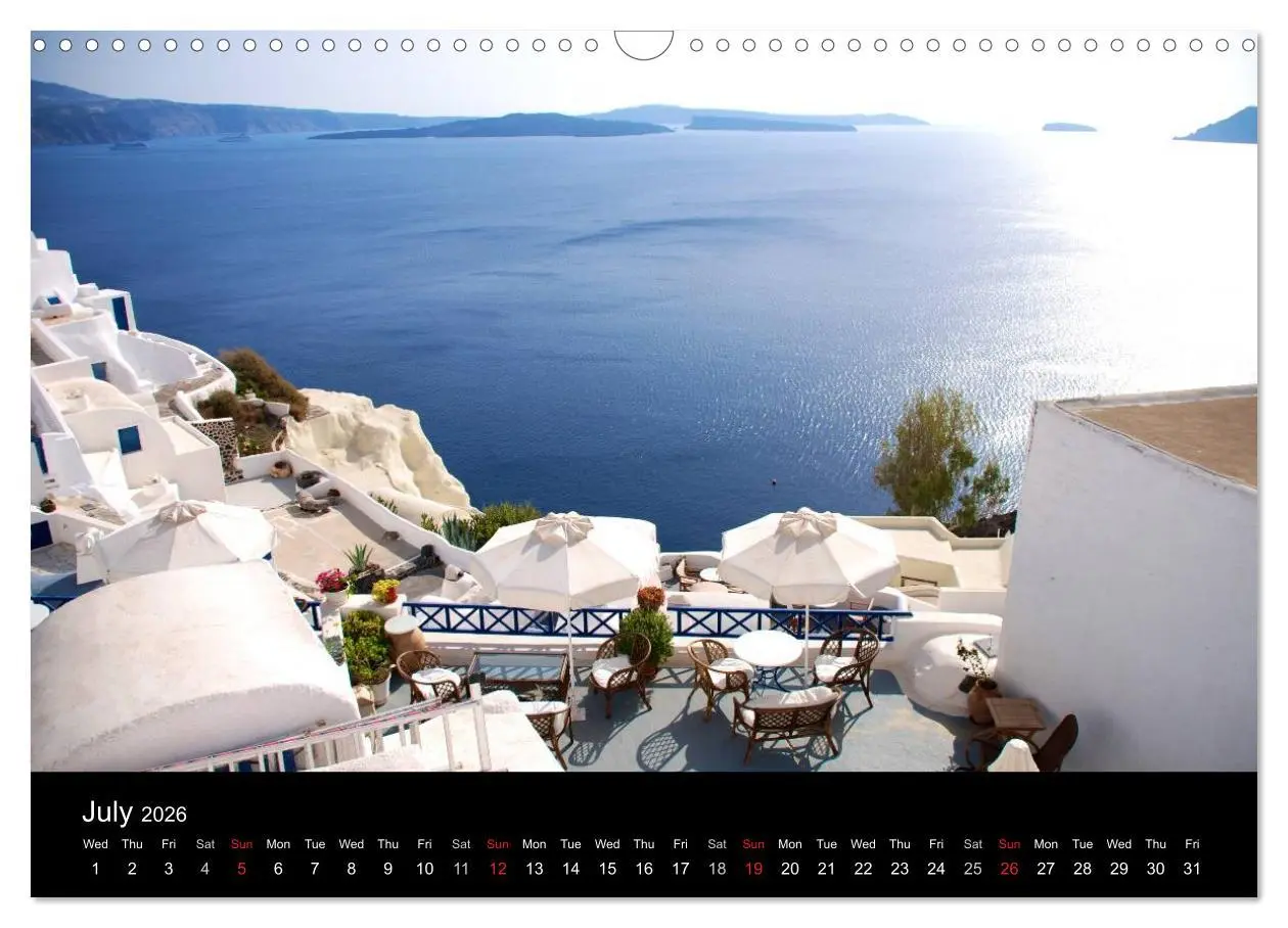 Bild: 9783516571141 | Lights of Santorini (Wall Calendar 2026 DIN A3 landscape), CALVENDO...