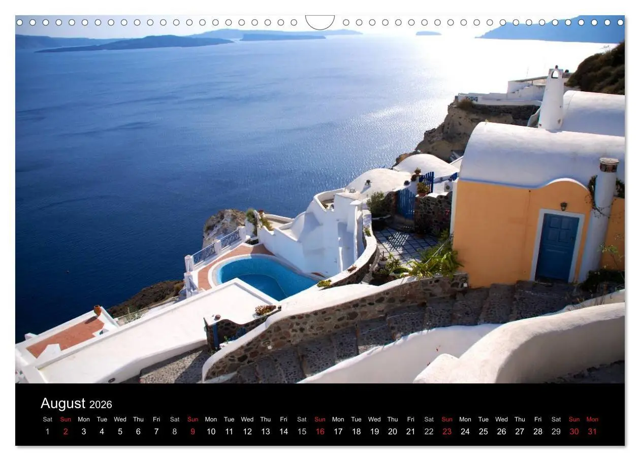 Bild: 9783516571141 | Lights of Santorini (Wall Calendar 2026 DIN A3 landscape), CALVENDO...