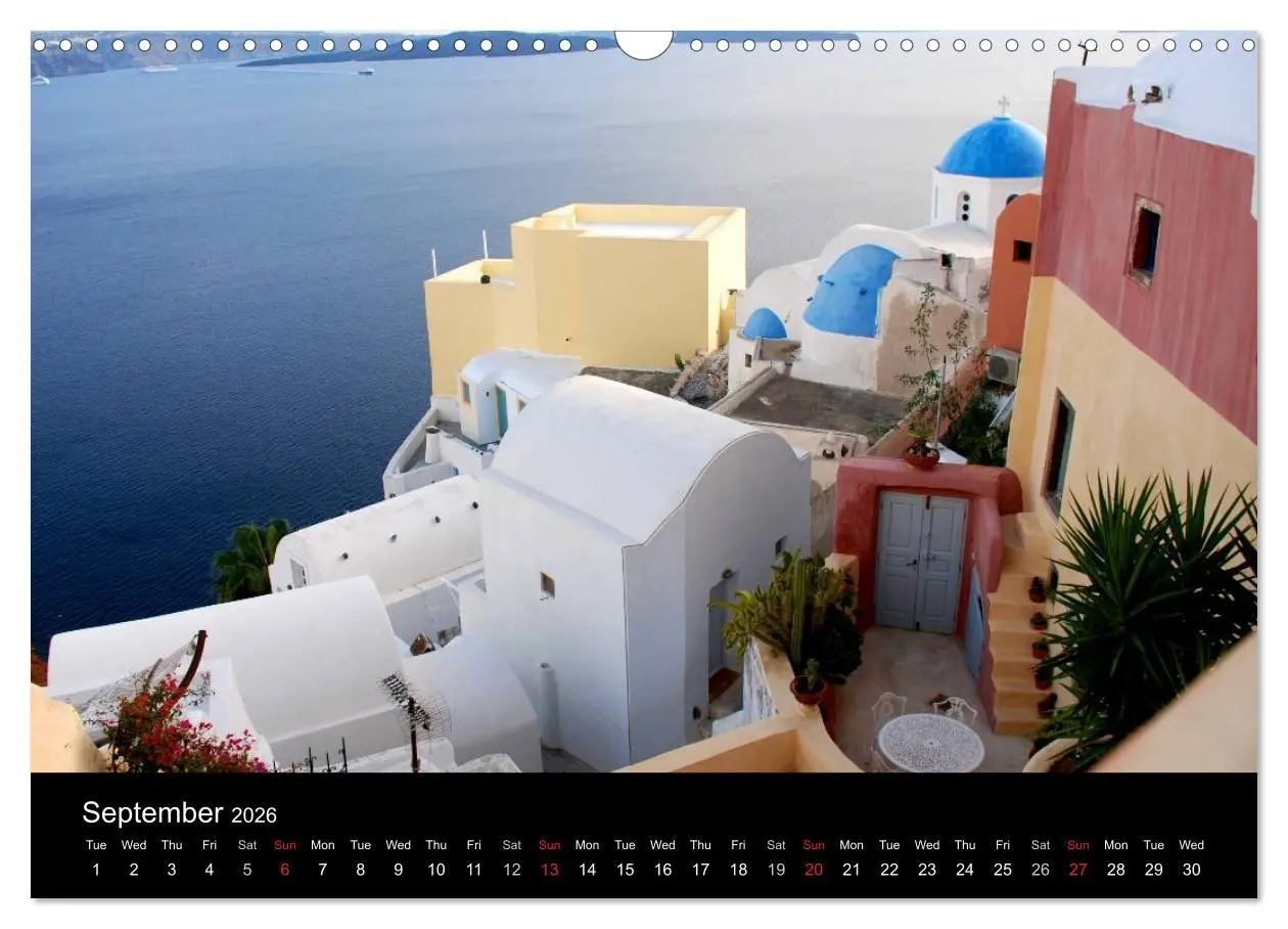 Bild: 9783516571141 | Lights of Santorini (Wall Calendar 2026 DIN A3 landscape), CALVENDO...
