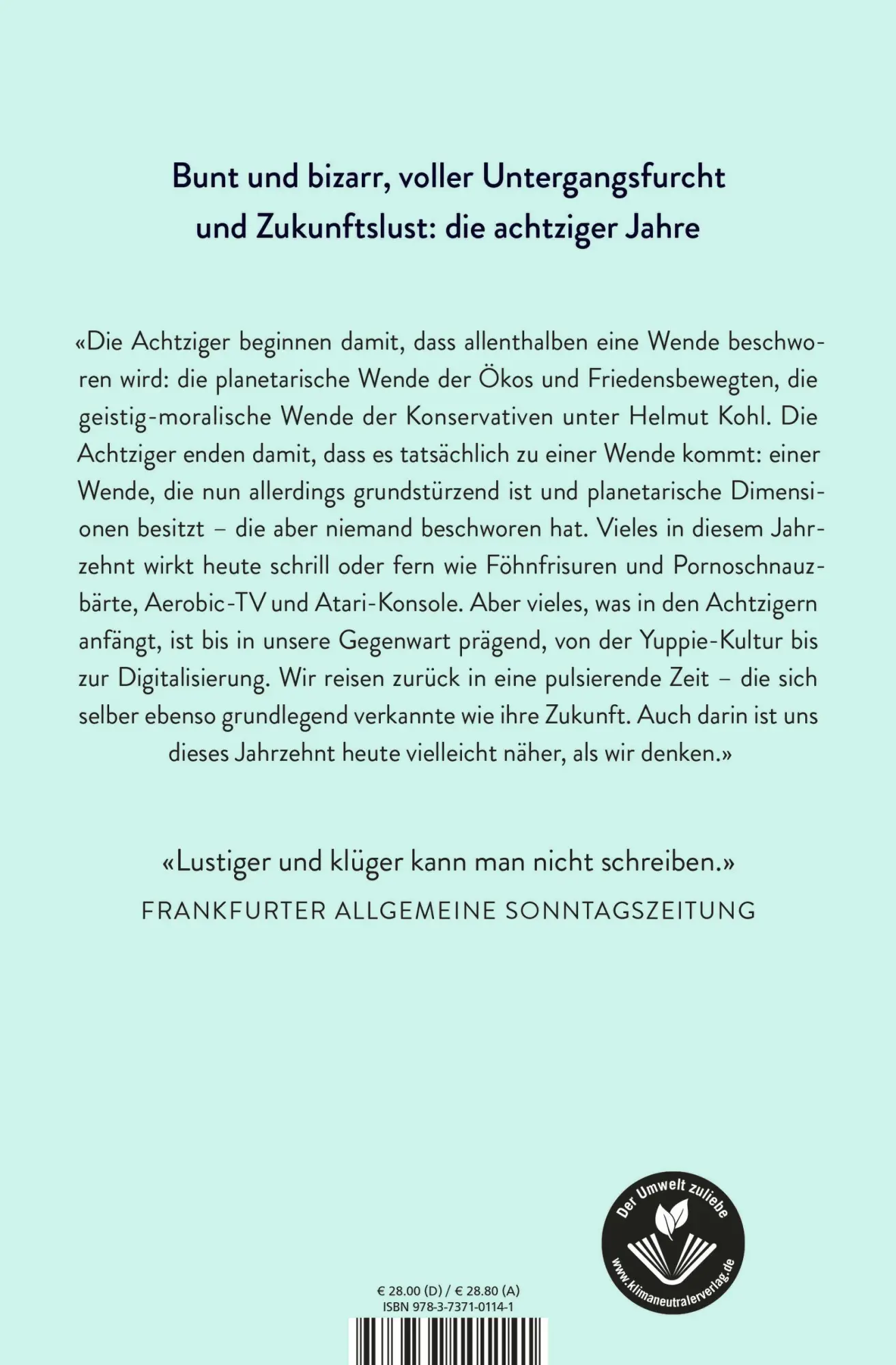 Rückseite: 9783737101141 | High Energy | Die Achtziger - das pulsierende Jahrzehnt | Jens Balzer