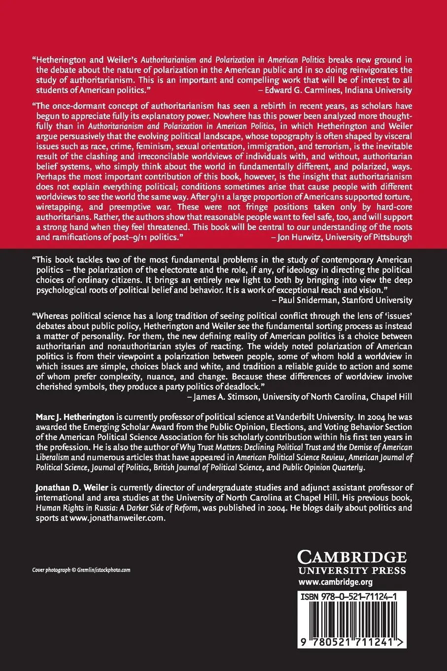 Rückseite: 9780521711241 | Authoritarianism and Polarization in American Politics | Taschenbuch