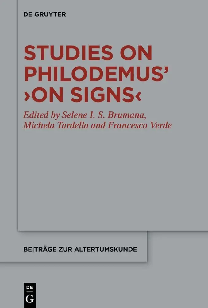 Studies on Philodemus' 'On Signs'