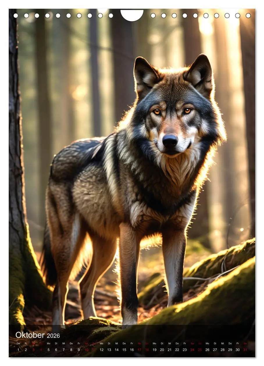 Bild: 9783457301241 | Der Wolf - Sehnsucht Freiheit Kraft (Wandkalender 2026 DIN A4...