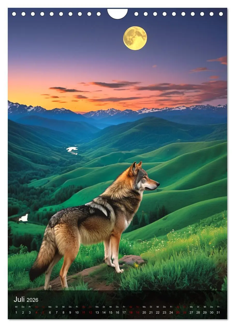 Bild: 9783457301241 | Der Wolf - Sehnsucht Freiheit Kraft (Wandkalender 2026 DIN A4...