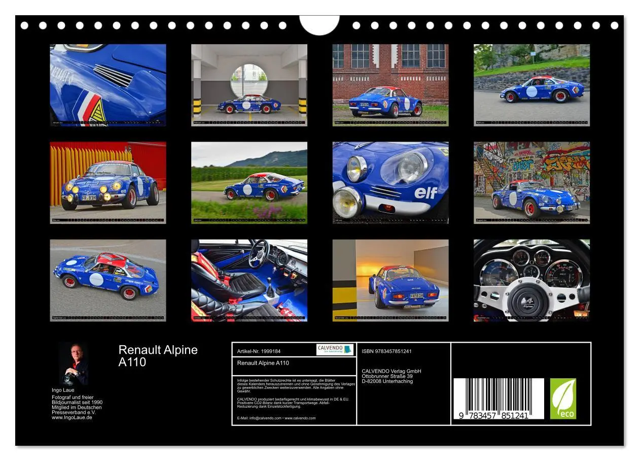 Bild: 9783457851241 | Renault Alpine A110 (Wandkalender 2026 DIN A4 quer), CALVENDO...