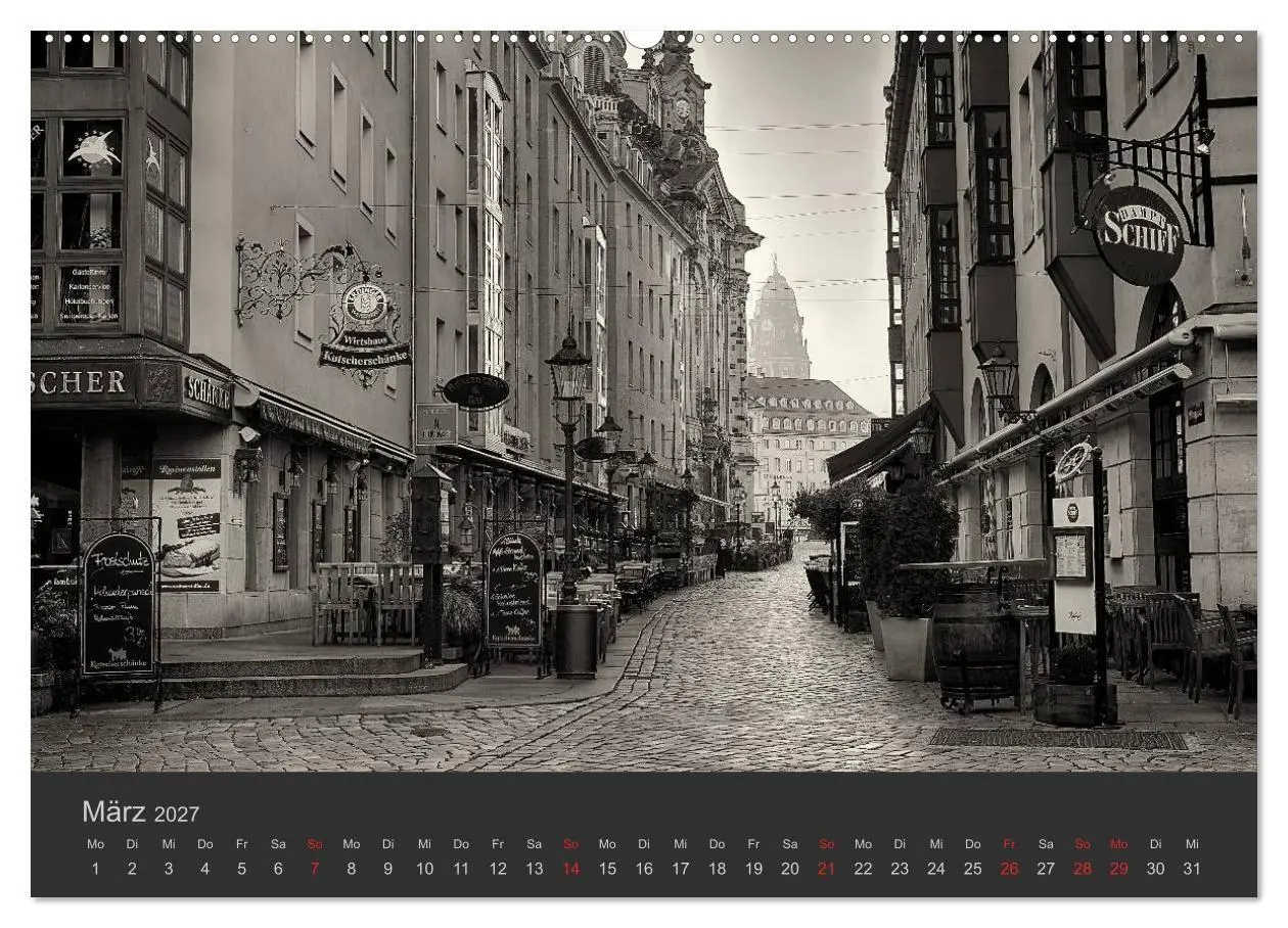 Bild: 9783594161241 | Dresden Schwarz Weiss 2027 (hochwertiger Premium Wandkalender 2027...