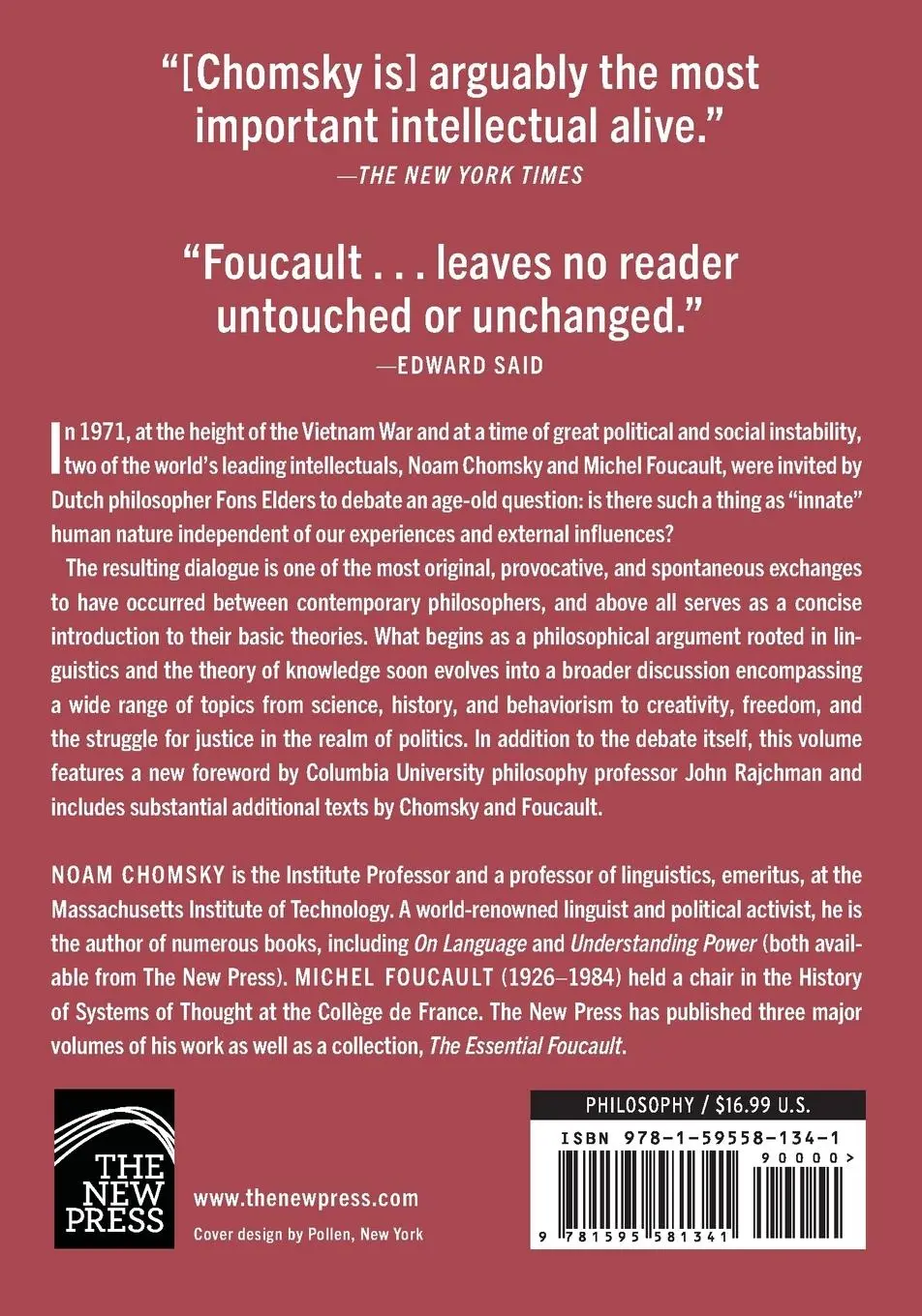 Rückseite: 9781595581341 | The Chomsky-Foucault Debate | On Human Nature | Noam Chomsky (u. a.)