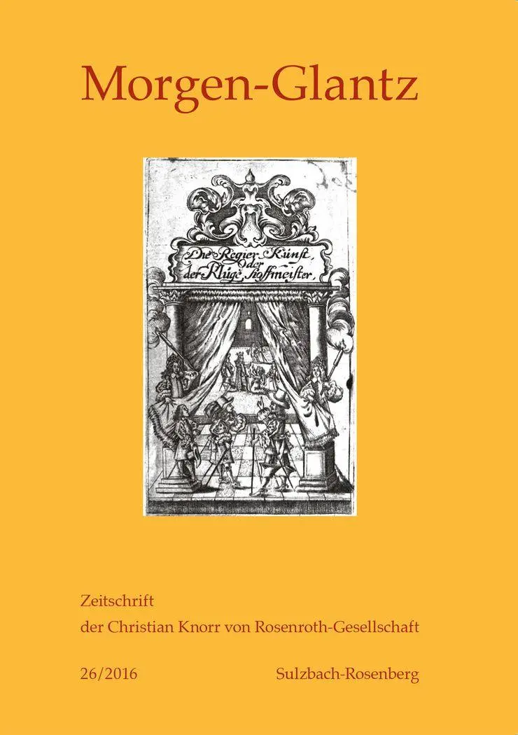 Morgen-Glantz - 26/2016: Zeitschrift der Christian Knorr von Rosenroth-Gesellschaft
