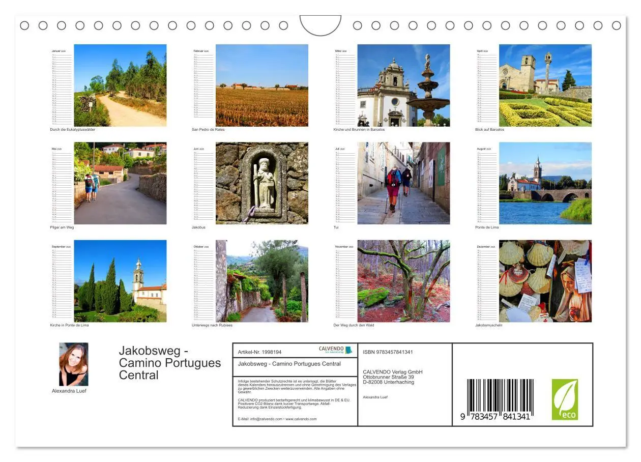 Bild: 9783457841341 | Jakobsweg - Camino Portugues Central (Wandkalender 2026 DIN A4...